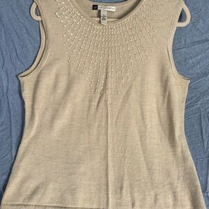 GAP Beige Embellished Tank Top